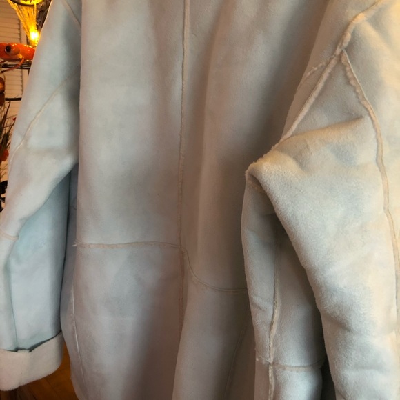 Blue Faux Shearling Coat - Picture 4 of 5